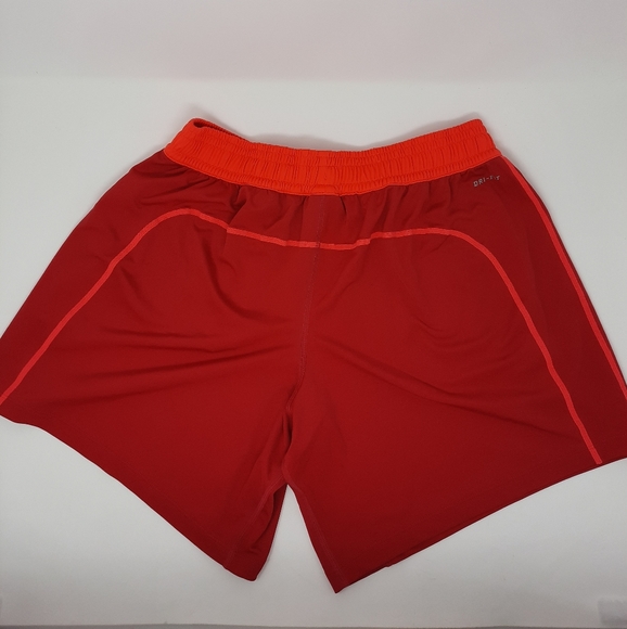 Women's Nike Dri-Fit Red Athletic Running Shorts - Picture 4 of 5